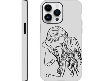 Custom Couple Portrait Phone Case: Personalized Line Art
