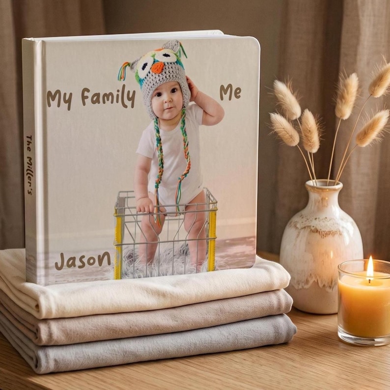 Personalized Family Photo Baby Board Book: Custom Storybook Gift image 3