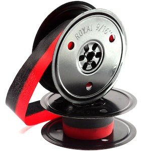 Royal Twin Metal Spools For Quiet De Luxe Safari Sabre Futura Sahara Signet Arrow Manual Portable Typewriter with New Black Red Ribbon