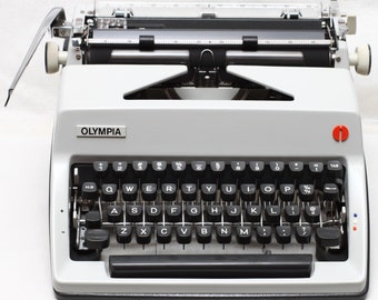 Olympia SM9 Cursive Script Manual Portable Typewriter + Original Case & Fresh New Ribbon Made in Germany 1970s