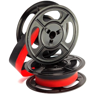Vintage Olivetti Typewriter Twin Metal Spools with new Black and Red Ribbon