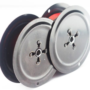 Vintage Twin Metal Spools Black & Red Ribbon For Smith Corona Manual Portable Typewriter
