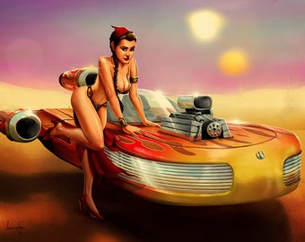 Hot Rod Landspeeder Leia - fine art print