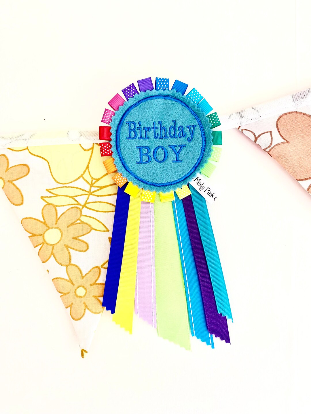 Rainbow Birthday Rosette Badge Birthday Boy Ribbon Rosette - Etsy
