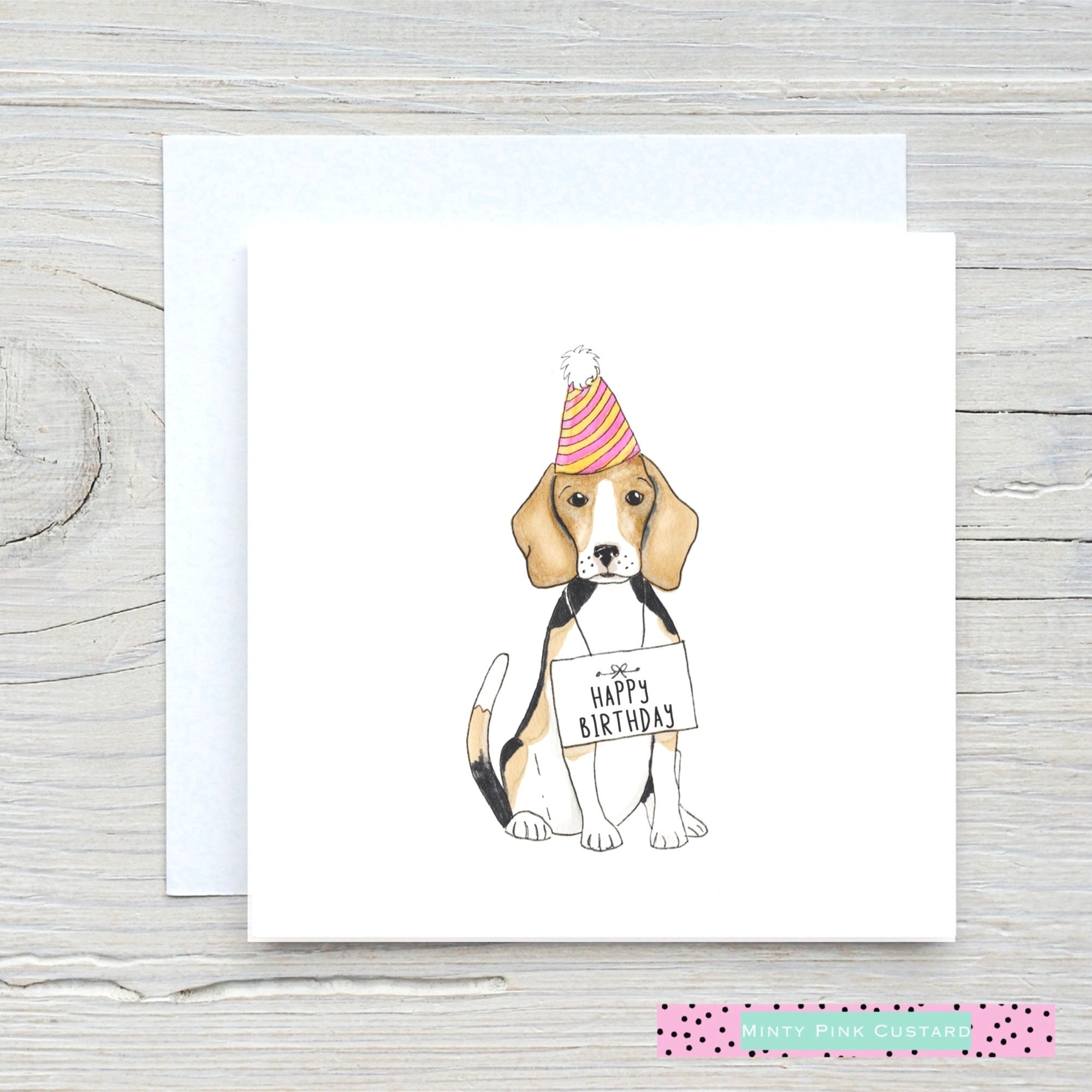 Beagle Birthday Card, Glitter Hat, Dog Lover Gift - Etsy UK
