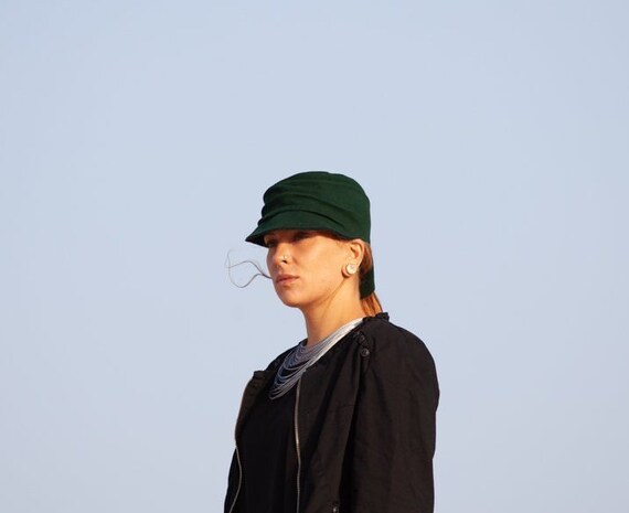 Green Felt Hat for Women Every Day Hat 