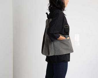 Mochila de lona vegana: mochila de viaje para mujer con bolsillos laterales