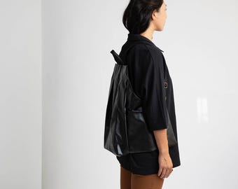 Black Vegan Backpack Women, Bike backpack purse
