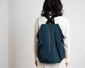 Blue Backpack, Backpack, Unique Vegan Bag, Unique Large Bag, Backpack For Women, Urban Backpack, Bike Backpack, Blue Backpack Women, Vegan