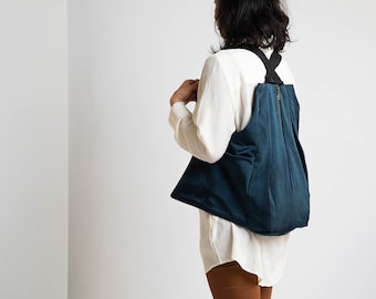 Backpack vegan, Women Vegan Backpack Bag, vegan backpack purse, vegan backpack women, Bike Backpack, Blue backpack