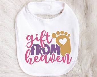 Gift From Heaven Girls Baby Bib, Gift From Heaven Baby Bib, Baby Girl Bib, Baby Girl Bodysuit, Baby Bodysuit, Baby Gift, Baby