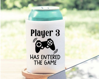Player 3 Has Entered The Game Can Cooler, Baby Shower Can Cooler, Baby Announcement, Baby