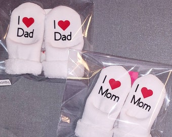 Baby Socks, I Love Mom Baby Socks, I Love Dad Baby Socks, Baby Gift, Baby
