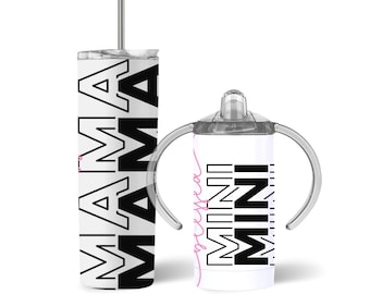 Blessed Mama and Mini Tumbler and Sippy Cup, Mama and Mini Matching Tumblers