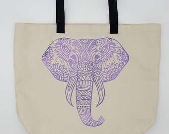 Elephant Tote Bag, Elephant Head Tote Bag, Elephant Tote, Tote