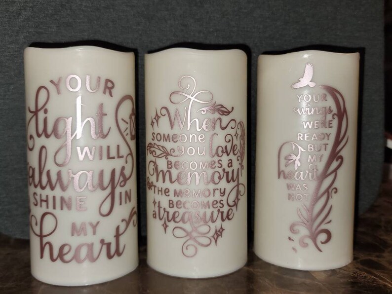 Flameless Led Memorial Candles Memorial Led Pillar Candle Etsy