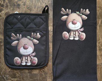 Christmas Kitchen Hand Towel And Pot Holder/s