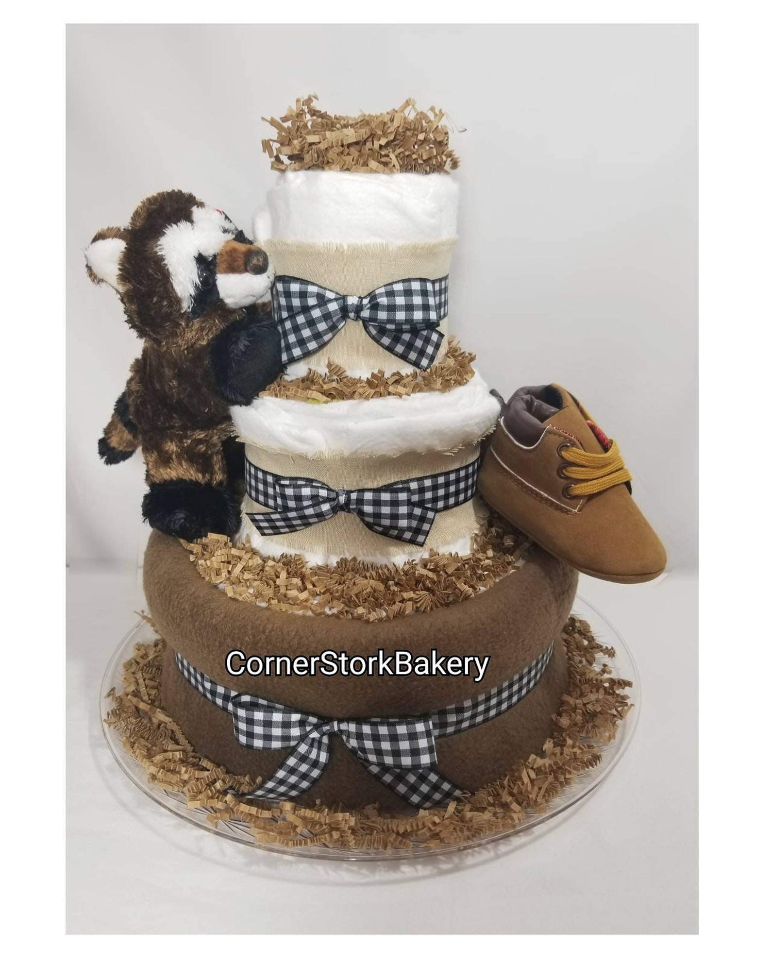 Raccoon Diaper Cake Raccoon Baby Gift Baby Gift Boys Diaper Etsy