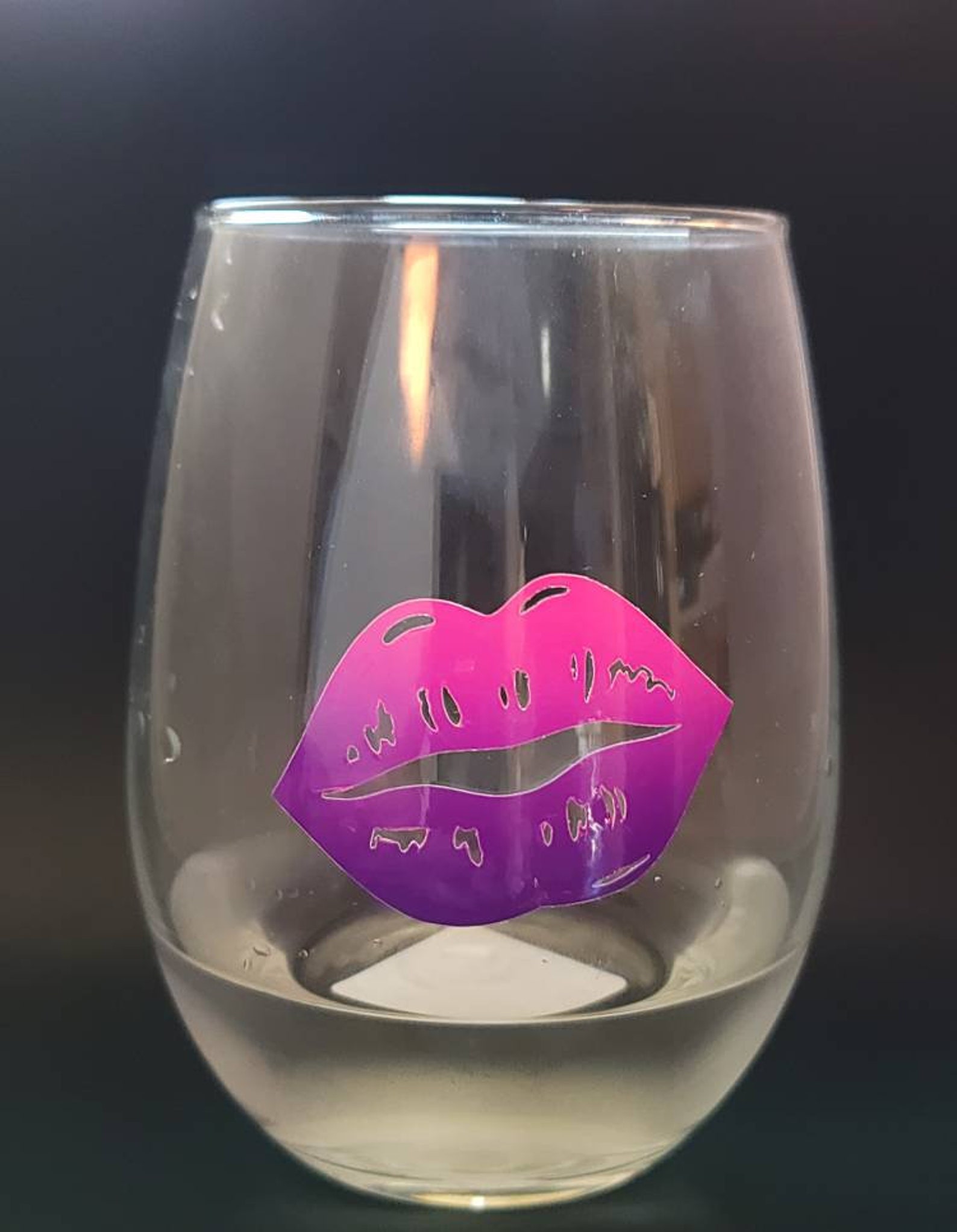 Lips Wine Glass Color Changing Lips Wine Glass Wine Glass Etsy