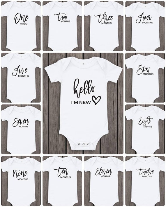 Monthly Milestone Bodysuits Set, Monthly Milestone Bodysuits