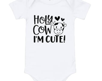 Baby Bodysuit, Cow Farm Animal Theme, Infant Gift