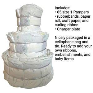 Plain Diaper Cake, Blank Diaper Cake, Diaper Cake, Decorate Yourself Diaper Cake