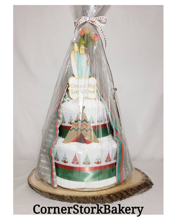 Teepee Diaper Cake Diaper Cake Baby Gift Etsy