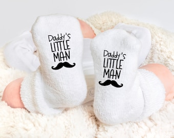 Daddy's Little Man Baby Socks, Little Man Baby Socks, New Baby Gift, Baby Gift, Baby Socks, Baby