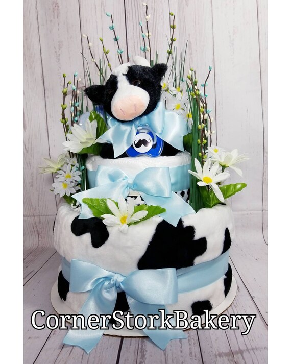 cow diaper cake
