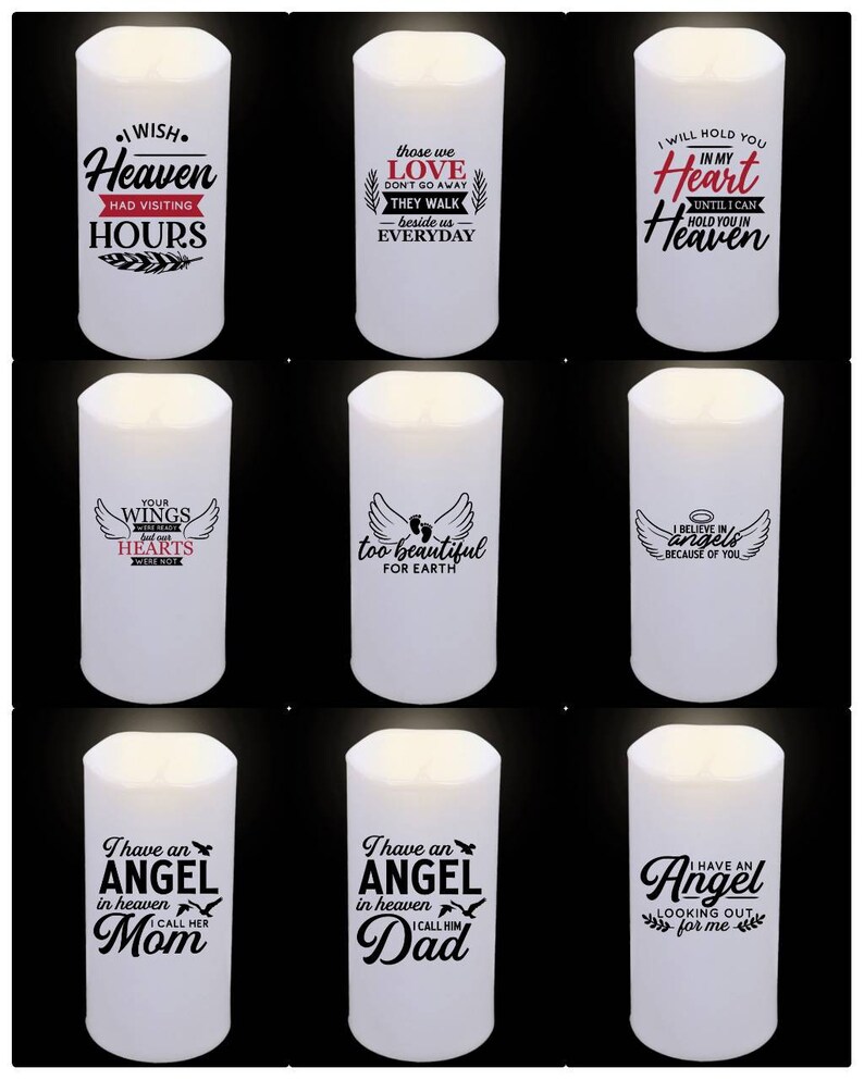 Flameless Led Memorial Candles Memorial Led Pillar Candles Etsy