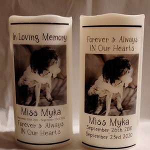 Personalized Memorial LED Candle: Photo Condolence Gift
