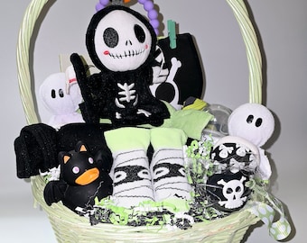 Baby&#39;s 1st Halloween Boo Basket, Baby Boy&#39;s Boo Basket, Halloween Baby Gift, Boo Basket