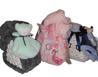 Diaper Stork Bundle, Baby Gift