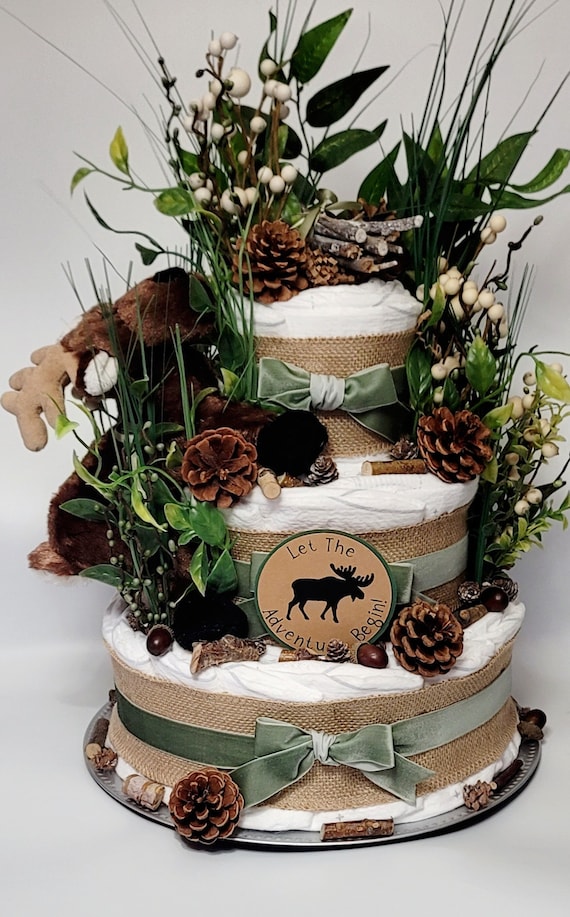 Moose Diaper Cake Outdoor Diaper Cake Let the Adventure Begin