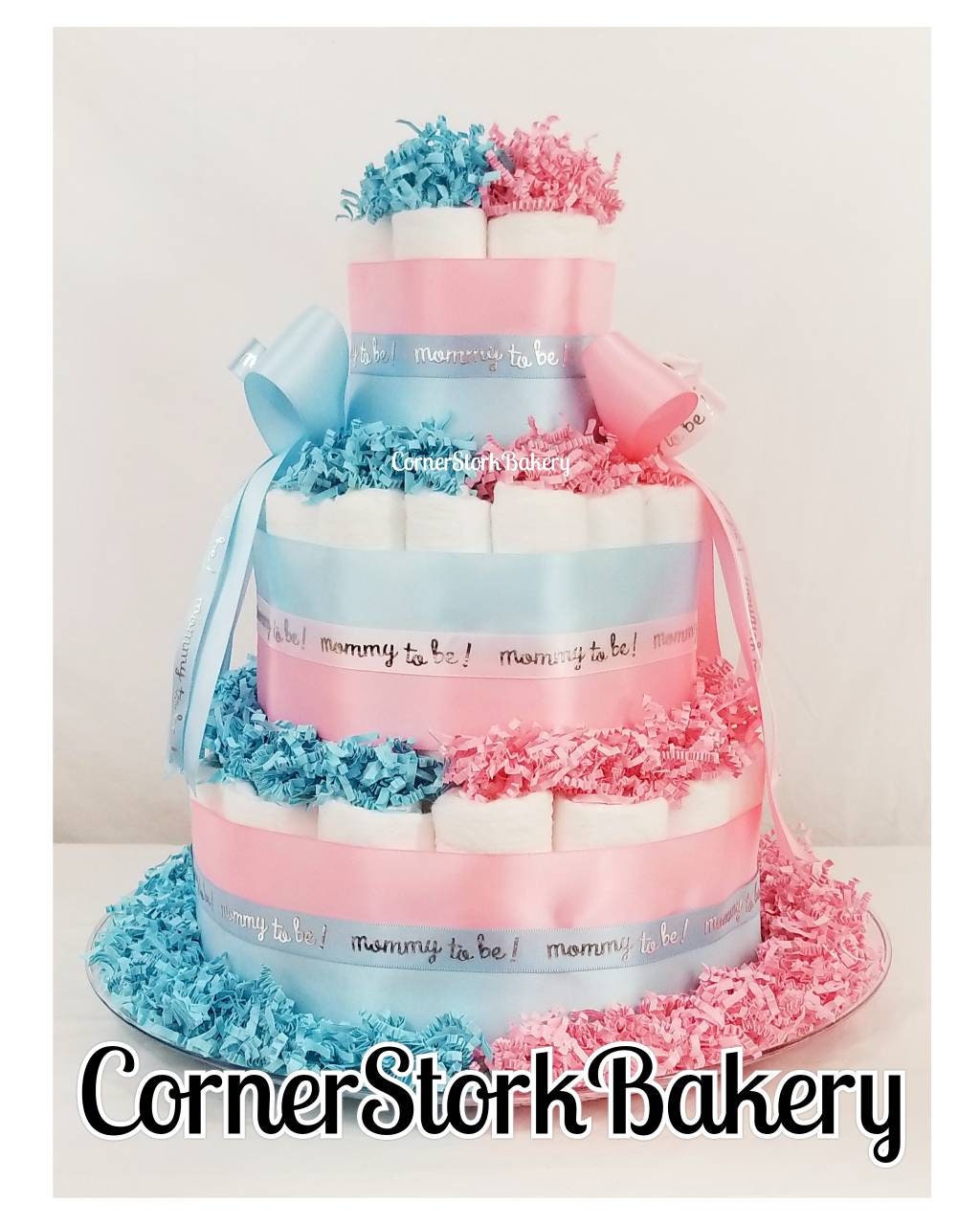 Twin Boy And Girl Baby Shower Twin Boy And Girl Diaper Cake Etsy