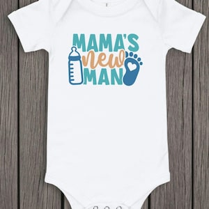 Mama&#39;s New Man Baby Bodysuit, Baby Boy Bodysuit, Baby Boy