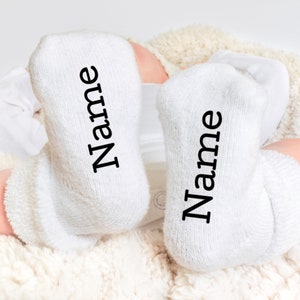 Personalized Baby Socks: Custom Name, Unisex Gift
