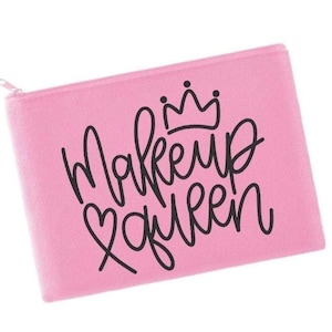 Makeup Queen Canvas Zipper Pouch: Cosmetic & Travel Bag