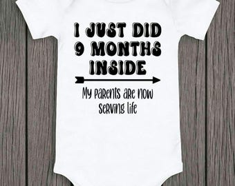 I Just Did 9 Months Inside Now My Parents Are Serving Life Baby Bodysuit