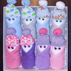Diaper Babies, Washcloth Babies, Baby Gift, Baby Shower Gift, Baby