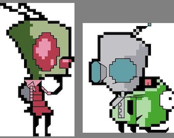 Invader Zim and Gir patterns