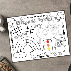 Printable St. Patrick’s Day Activity Placemat for Kids, Meal Time ...