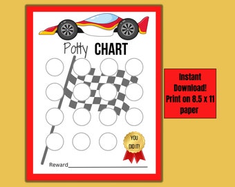 Race Car Potty Training Chart: Sticker Reward System (PNG)