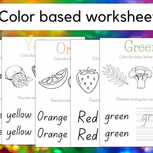 Color Themed Coloring Pages: Preschool Educational Activity (PNG)