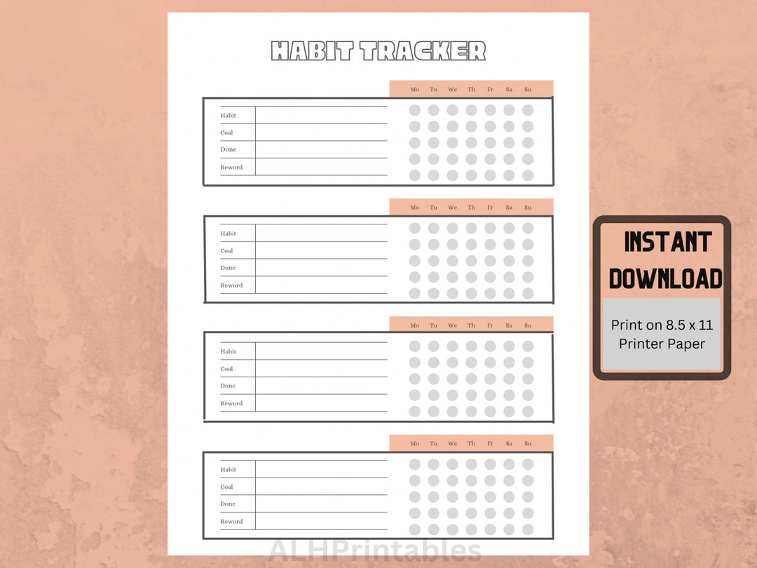 Simple Habit Tracker, Basic Habit Tracker, Habit Tracker for Adults ...