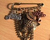 STEAMPUNK (Speed) Kilt Pin in moths at bungay