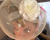 STEAMPUNK (Cream Flowered Fascinator