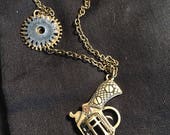 Steampunk Annie Get Ya Gun Pendant