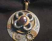Steampunk pretty as a flower pendant