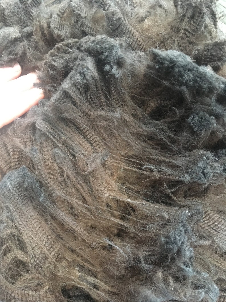 Merino Wool Dark Silver Charcoal Raw Merino Fleece Raw Fleece Spinning Wool